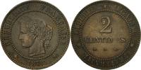 France 2 Centimes Coin, Cérès, Paris, Bronze, KM:827.1, Le -