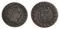 France Liard Coin, Louis XV, Liard à la vieille tête, Reims -