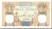 France 1000 Francs Banknote, 1 000 F 1927-1940 ''Cérès et Mercure'' -
