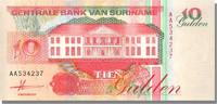 Suriname 10 Gulden Banknote, 1991-07-09 -