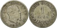 Italy Lira Coin, Vittorio Emanuele II, Milan, Silver, KM:15.1 -