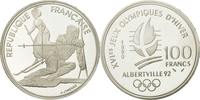 France 100 Francs Coin, Paris, Silver, KM:984 -