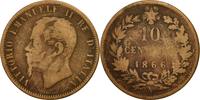 Italy 10 Centesimi Coin, Vittorio Emanuele II, Naples -