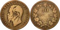 Italy 10 Centesimi Coin, Vittorio Emanuele II, Naples -