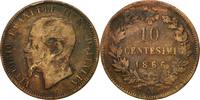 Italy 10 Centesimi Coin, Vittorio Emanuele II, Naples -