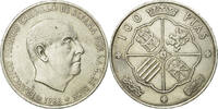 Spain 100 Pesetas Coin, Caudillo and regent, Madrid, Silver -
