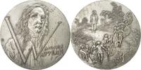 Frankreich Medaille Medal, Antoine Watteau, Scène Galante, S+, Silvered bronze -