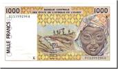 West African States 1000 Francs Banknote, KM:711Ka -