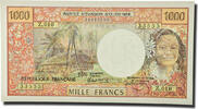 Tahiti 1000 Francs Banknote, KM:27d -