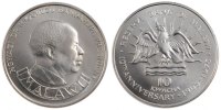 Malawi 10 Kwacha Coin, Silver, KM:14 -