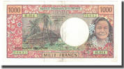 Tahiti 1000 Francs Banknote, Undated (1971-85), KM:27A -
