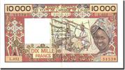 West African States 10,000 Francs Banknote, Undated (1977-92), Undated -