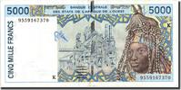 West African States 5000 Francs Banknote, 1995, KM:713Kd -
