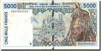 West African States 5000 Francs Banknote, 1995, KM:713Kd -