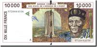 West African States 10,000 Francs Banknote, 1997, KM:114Ae -