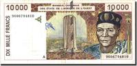 West African States 10,000 Francs Banknote, 1996, KM:114Ad -