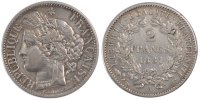 France 2 Francs Coin, Cérès, Paris, Silver, KM:817.1 -