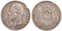 France 5 Francs Coin, Napoleon III, Napoléon III, Lyon -