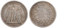 France 5 Francs Coin, Hercule, Bordeaux, Silver, KM:820.2 -