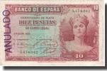 Spain 10 Pesetas Banknote, 1935, KM:86a, ANNULÉ -