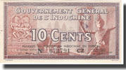 FRENCH INDO-CHINA 10 Cents Banknote, Undated (1939), KM:85c -