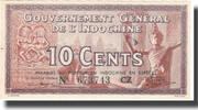 French Indochina 10 Cents Banknote, FRENCH INDO-CHINA, Undated (1939), KM:85c -