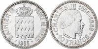 Monaco 10 Francs Rainier III, MDP, Pattern, Silver -