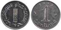 France Centime Coin, Épi, Paris, Stainless Steel, Gadoury:91 -