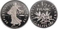 France 1/2 Franc Coin, Semeuse, Paris, Nickel, Gadoury:429a -