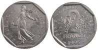 France 2 Francs Coin, Semeuse, Nickel, KM:942.1, Gadoury:547 -