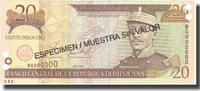 Dominican Republic 20 Pesos Oro Banknote, 2001, Specimen, KM:169s1 -