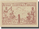 French West Africa 1 Franc Banknote, 1944, KM:34b -