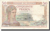 France 50 Francs Cérès, 1938-11-03, Fayette:18.18, KM:85b -