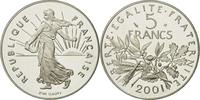 France 5 Francs Coin, Semeuse, Paris, Nickel Clad -