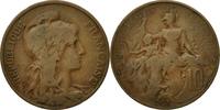 France 10 Centimes Coin, Dupuis, Paris, Bronze, KM:843 -