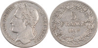 Belgium 5 Francs, 5 Frank Coin, Leopold I, Silver, KM:3.2 -