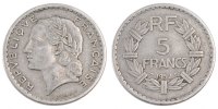 France 5 Francs Coin, Lavrillier, Paris, Aluminum -