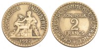 France 2 Francs Coin, Chambre de commerce, Aluminum-Bronze -