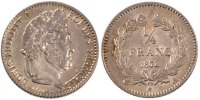 France 1/4 Franc Coin, Louis-Philippe, Paris, Silver -