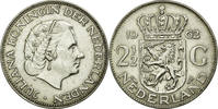 Netherlands 2-1/2 Gulden Coin, Juliana, Silver, KM:185 -