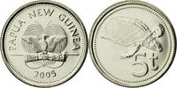 Papua New Guinea 5 Toea Coin, Nickel plated steel, KM:3a -