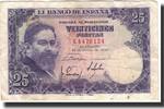 Spain 25 Pesetas Banknote, 1954-07-22, KM:147a -