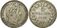 France 5 Francs Coin, Louis-Philippe, Lyon, Silver, KM:749.4 -
