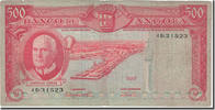 Angola 500 Escudos Banknote, 1962-06-10, KM:95, VF(20-25) -