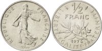 France 1/2 Franc Coin, Semeuse, Nickel, KM:931.1, Gadoury:429 -