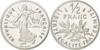 France 1/2 Franc Coin, Semeuse, Nickel, KM:931.2 -