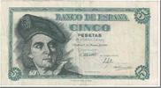 Spain 5 Pesetas Banknote, 1948-03-05, KM:136a -