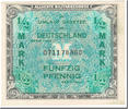 Germany 1/2 Mark Banknote, SERIE DE 1944, KM:191a -