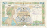 France 500 Francs La Paix, 1940-12-05, ANNULÉ, Fayette:32.18 -