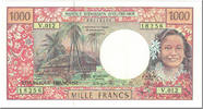 French Pacific Territories 1000 Francs Banknote, Undated (1996), KM:2a -